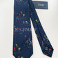 Limited Drakes Navy Handmade Silk Tie with Ice Hockey Motif Sports Collection