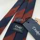 Drakes Handmade Striped Tipped Silk Tie With Tag