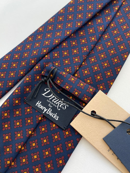 Drakes x Henry Bucks Handmade Tipped Silk With Tag