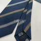 Drakes Handmade Striped Tipped Silk Tie With Tag