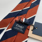 Drakes Handmade Striped Tipped Silk Tie With Tag