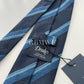 Drakes Handmade Striped Tipped Silk Tie With Tag