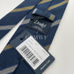 Drakes Handmade Striped Tipped Silk Tie With Tag