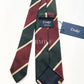 Drakes Handmade Striped Tipped Silk Tie With Tag