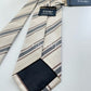 Drakes Handmade Striped Tipped Silk Tie With Tag