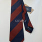 Drakes Handmade Striped Tipped Silk Tie With Tag