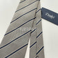 Drakes Handmade Striped Tipped Silk Tie With Tag