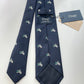 Drakes Motor Motif Navy Silk Tie Handmade Tie Limited Edition