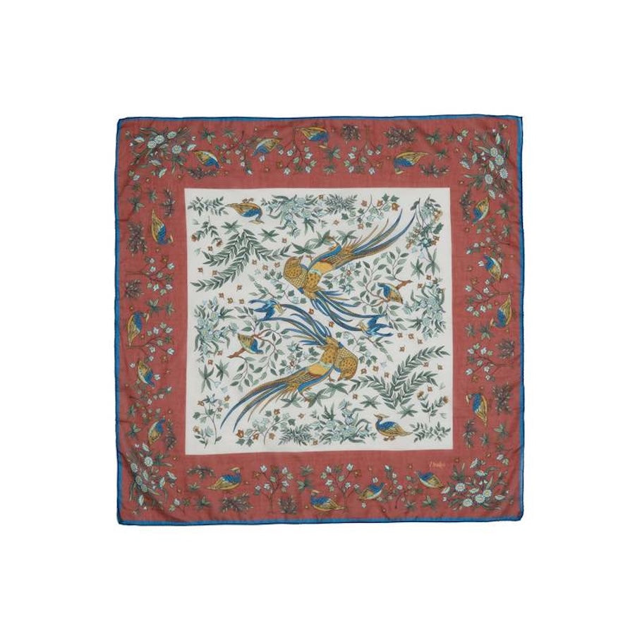 Drake's Birds Of Paradise Print Wool-Silk Bandana Limited Edition