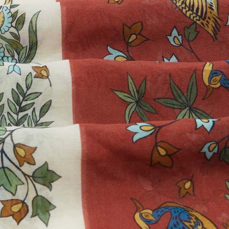 Drake's Birds Of Paradise Print Wool-Silk Bandana Limited Edition