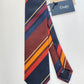 Drakes Handmade Striped Cotton Silk Tipped Tie With Tag