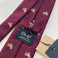 Drakes Motor Motif Burgundy Silk Tie Handmade Tie Limited Edition