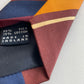 Drakes Handmade Striped Cotton Silk Tipped Tie With Tag