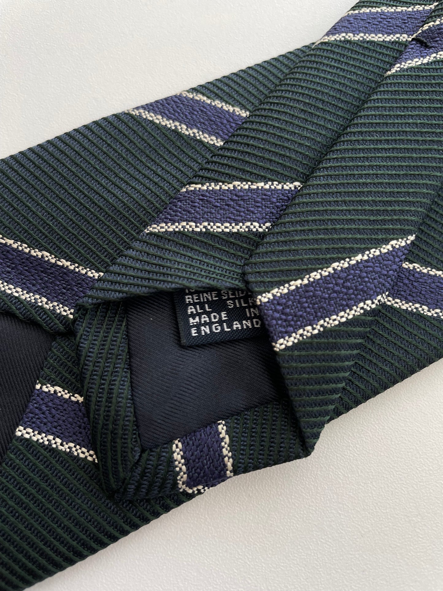 Drakes Handmade Tipped Silk Tie With Tag