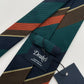 Drakes Multicoloured Block Stripe Hand Rolled Grenadine Silk Tie