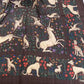 Drakes Brown Unicorn Print Wool-Silk Square Scarf 90*90cm