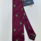 Drakes 1977 Pine Crest Silk Tie – Burgundy Regimental Style