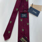 Drakes 1977 Pine Crest Silk Tie – Burgundy Regimental Style