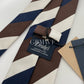Drakes Handmade Striped Tipped Silk Tie With Tag