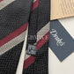 Drakes Hand-rolled Edge Block Stripe Silk Handmade Tie With Tag