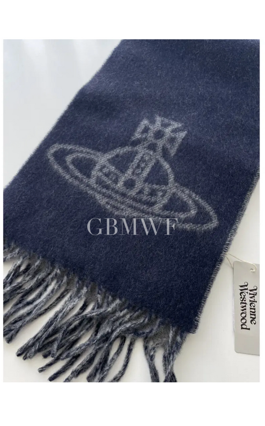 Vivienne Westwood Embroidered Trimmed Wool-knit Scarf Unisex