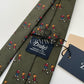 Drakes Handmade Tipped Silk Tie With Tag Football Sports Collection