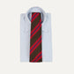 Drake's Brown and Red Stripe Mogador Handmade Silk Tie With Tag