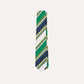 Drake's Navy, Green, Yellow and White Stripe Mogador Silk Tipped Tie