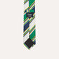 Drake's Navy, Green, Yellow and White Stripe Mogador Silk Tipped Tie