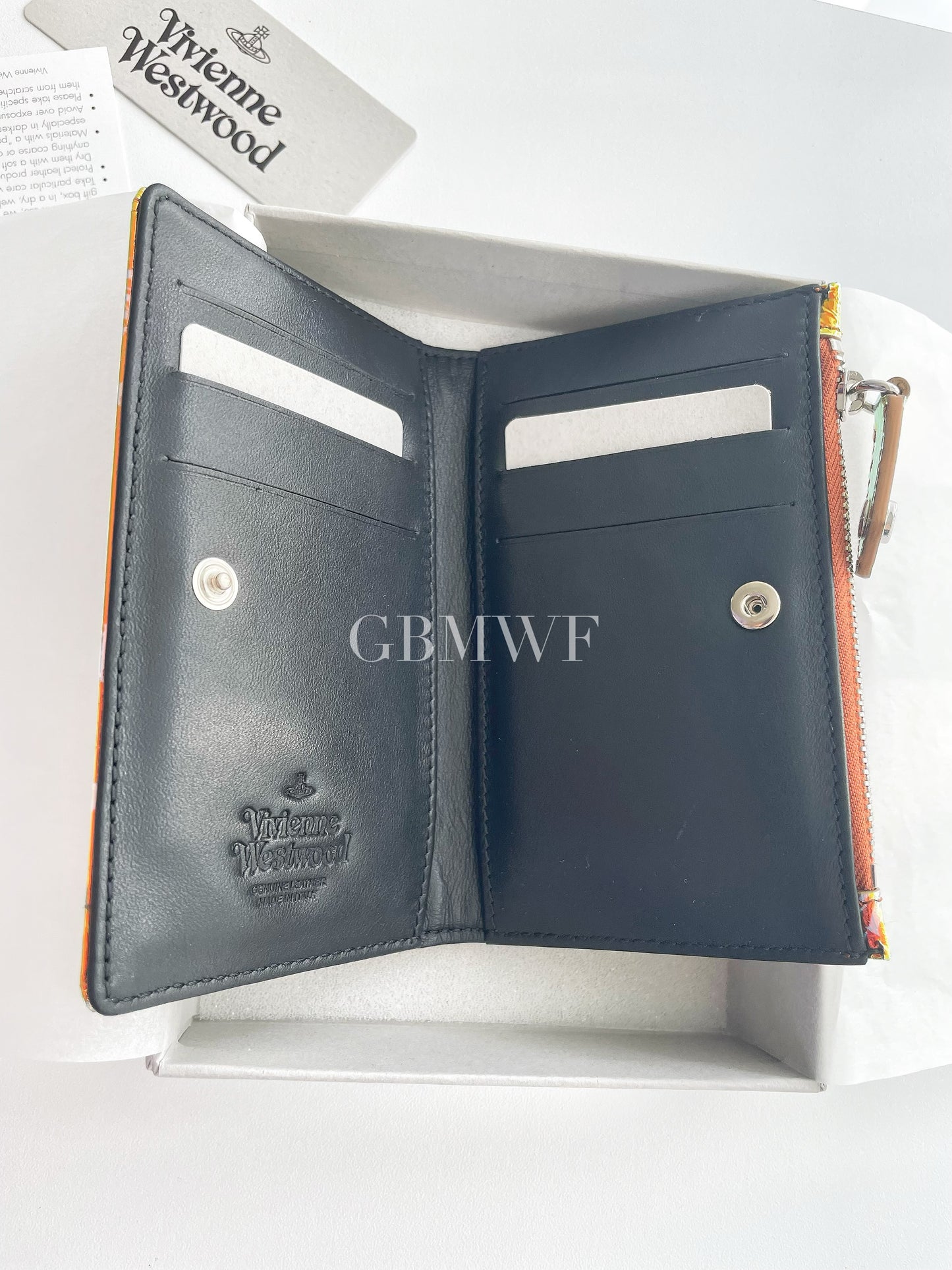 Vivienne Westwood Iridescent Small Flap Card Holder Wallet Metal Orb