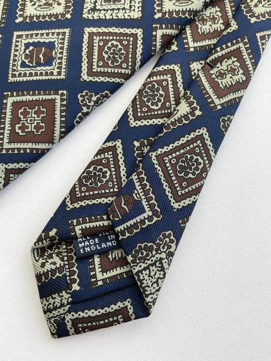 Drakes Handmade Tipped Silk Tie With Tag