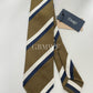 Drakes Handmade Striped Tipped Silk Tie With Tag