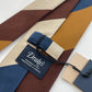 Drakes Handmade Striped Tipped Silk Tie With Tag