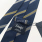Drakes Handmade Striped Tipped Silk Tie With Tag