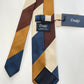 Drakes Handmade Striped Tipped Silk Tie With Tag
