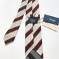 Drakes Hand-rolled Edge Block Stripe Silk Handmade Tie With Tag