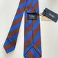 Drakes Handmade Striped Rolled Edge Cotton Silk Tie With Tag