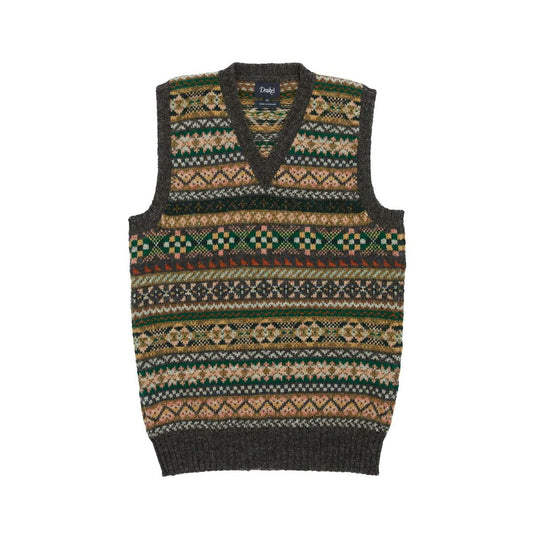 Drake's Fair Isle Vest Size Medium
