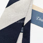 Drakes Hand-rolled Edge Block Stripe Silk Handmade Tie With Tag