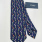 Limited Drakes Navy Multicoloured Tipped Silk Tie with Surfing Motif Sports Collection