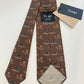 Limited Drakes Brown Hand-rolled Edge Silk Tie  With Tag with Skiing Motif Sports Collection
