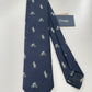Limited Drakes Navy and Green Tipped Silk Tie with Bike Cycling Motif Sports Collection