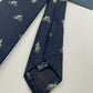 Limited Drakes Navy and Green Tipped Silk Tie with Bike Cycling Motif Sports Collection