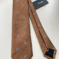 Limited Drakes Brown Tipped Silk Tie with Bike Cycling Motif Sports Collection