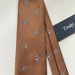 Limited Drakes Brown Tipped Silk Tie with Bike Cycling Motif Sports Collection