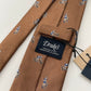 Limited Drakes Brown Tipped Silk Tie with Bike Cycling Motif Sports Collection