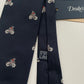 Limited Drakes Navy Hand-rolled Silk Tie with Bike Cycling Motif Sports Collection