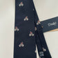 Limited Drakes Navy Hand-rolled Silk Tie with Bike Cycling Motif Sports Collection