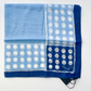 Drakes Blue Square Polka Dot Spot Print Cotton-Silk Bandana Limited Edition