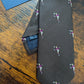 New Drakes Dark Brown Football  Motif Handmade Tipped Silk Tie With Tag Limited Edition